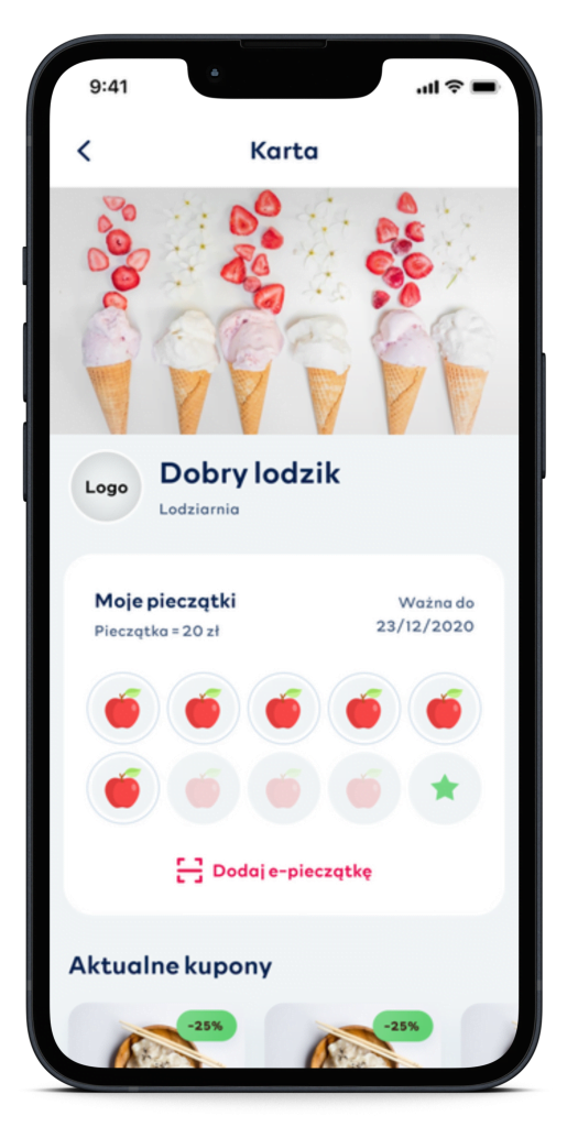 Rewardo loyalty app – customer interface screenshot